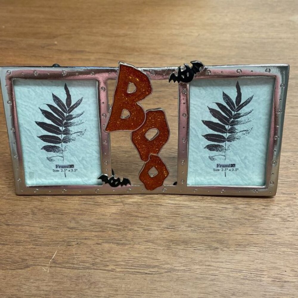Halloween Boo Picture Frame with Bats